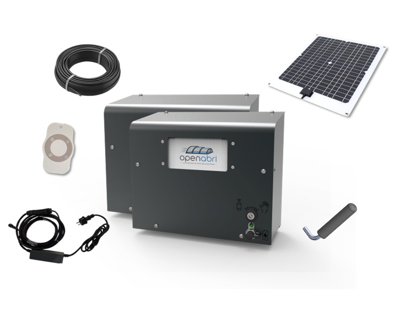 Motorisation Double - Version Courte - Panneau Solaire sur l'abri