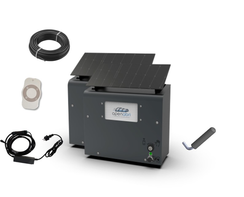 Motorisation Double - Version Courte - Panneau Solaire Intégré