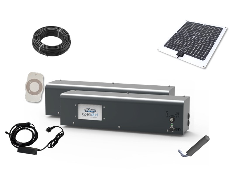 Motorisation Double - Version Basse - Panneau Solaire sur l'abri